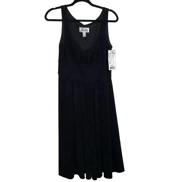 Joseph Ribkoff Little Black Cocktail Pleating Sleeveless Stretch Dress Size 10 - Picture 1 of 8